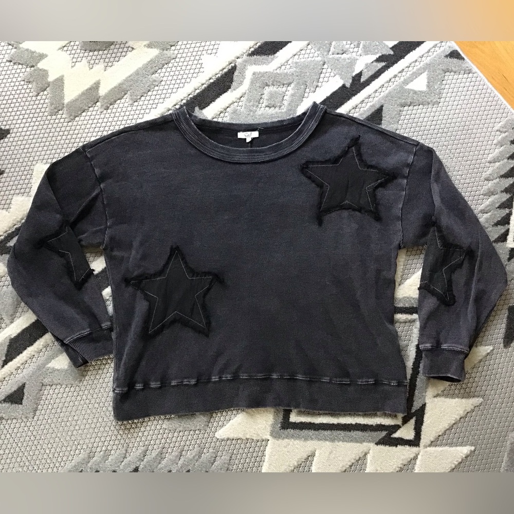 Easel Black Long Sleeve Star Tee